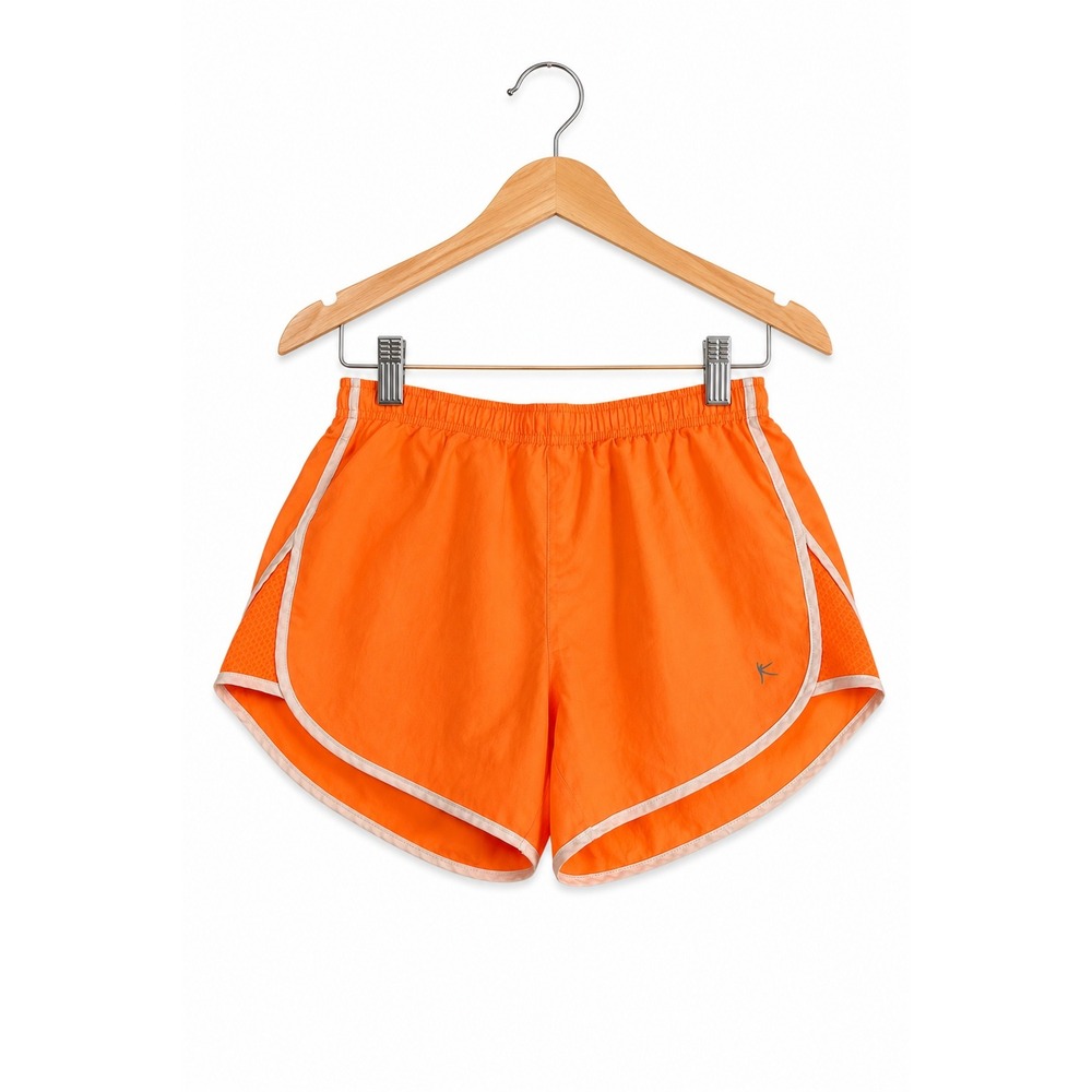 Danskin Now Orange Taffy Dolphin Running Shorts Mesh Lined Drawstring Wmns S 4-6